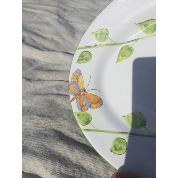 11” spring platter Easter butterfly dinner party gathering green Italy Italian - Picture 4 of 9